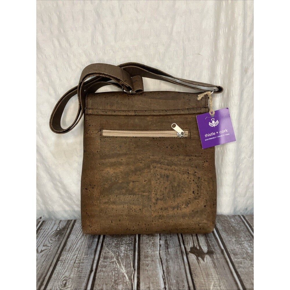 New W/tag Thistle + Cork Eco-Friendly Cork Like Style Purse Crossbody Bag Brown